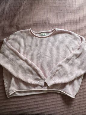 Hollister Soft Light Pink Ribbed Crewneck Sweater